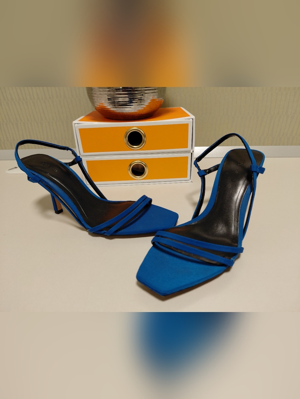 Zara Royal Blue Slingback Heeled Sandals